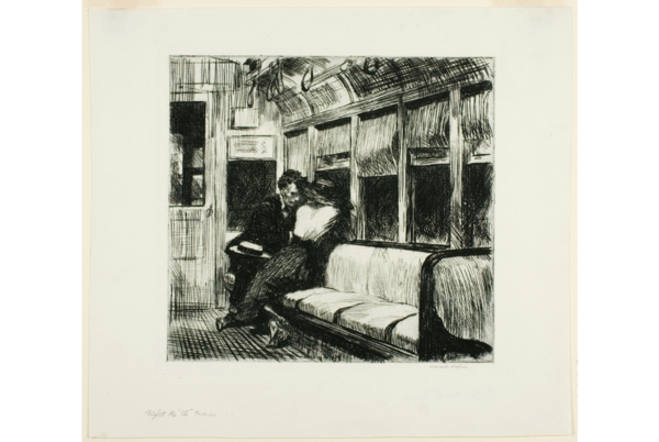 Night on the El Train_Edward Hopper(1918)