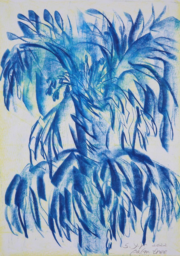 승연례, Palm tree, 2022, 종이에 크레용,  42x29.7cm(8호)