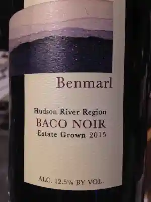 Red wine made with Baco Noir hybrid grape. Hudson River Region, New York. Photo credits: www.forwinesake.com
