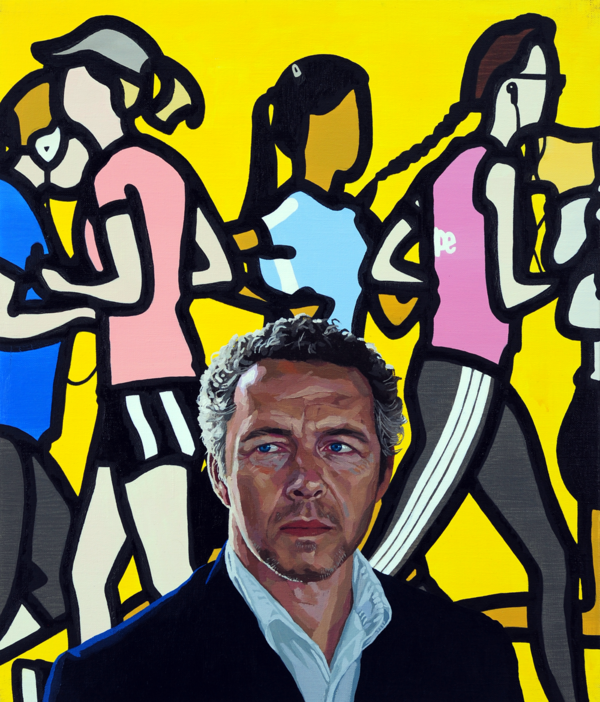 화가의 성전_줄리안 오피 Julian Opie, oil on canvas, 53x45.5cm, 2021~2023