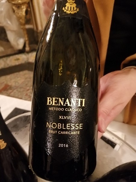 Etna Spumante Brut Noblesse XLVIII Metodo Classico. 100% Carricante grapes from Benanti winery. Catania, Sicily. Italy. Photo Credits www.vinodabere.it