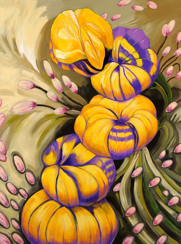 황지현 노래하는 밤 Singing Night 130.3x97cm Gouache Acrylic on Canvas 2023