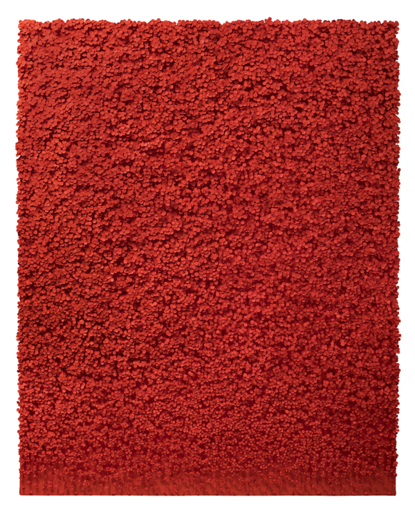 조성희, Red Blossom, 2023, 캔버스에 유채 및 한지, 227.3x181.8cm