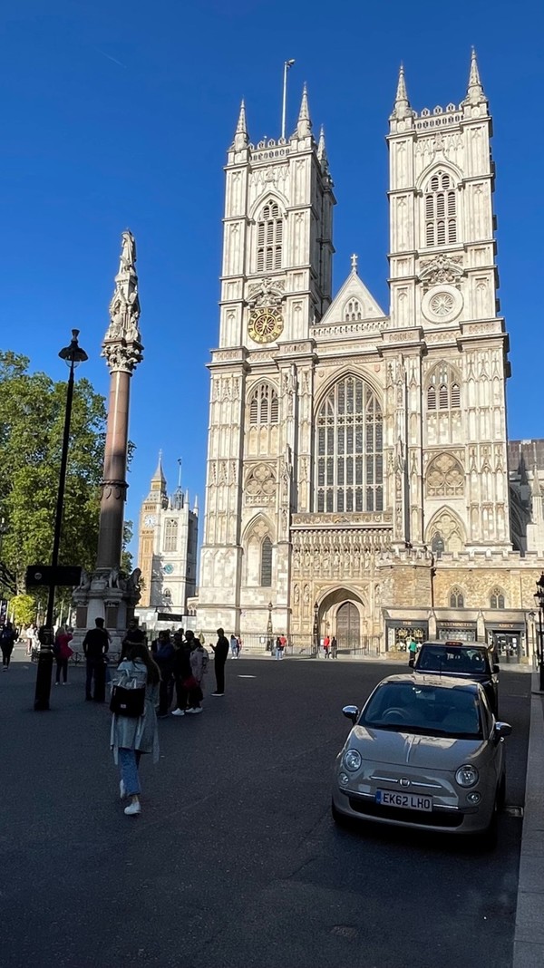 Westminster Abbey and the Big Ben on the left