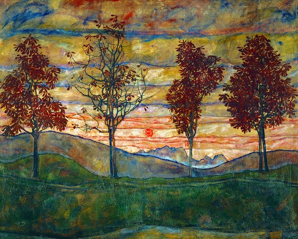 Four trees, 1917 Egon Schiele