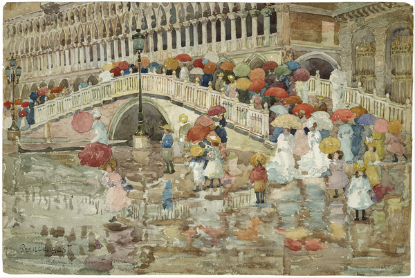 Umbrellas in the Rain_Maurice Prendergast(1899)