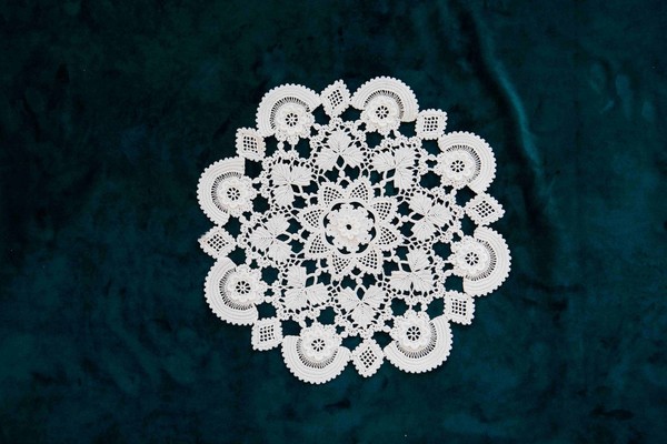 napkin with koniakow lace made by Dorota Cieślar