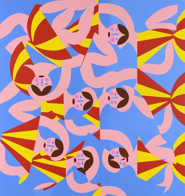 이미지제공: UNCUntitled 1, 2019, enamel on canvas, 190 x 180 cm ⓒ Christoph Ruckhäberle. Courtesy of Galerie Kleindienst