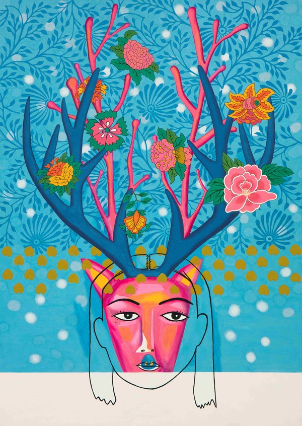 Actaeon(내안에타자) 장지에수간채색 162.4x112cm  2023