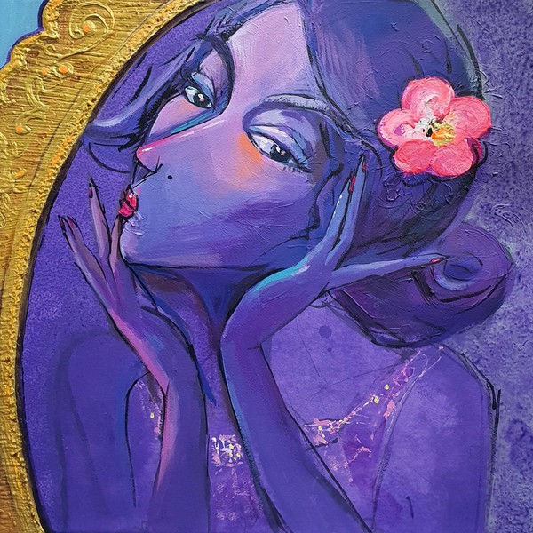 정혜승, HER-나르시스1  55cmX55cm    acrylic on paper  2023