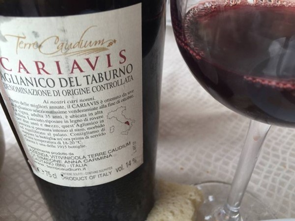Aglianico del Taburno “Cariavis” from Terre Caudium winery. Benevento, Campania region. Italy. Photo Credits: www.terrecaudium.com