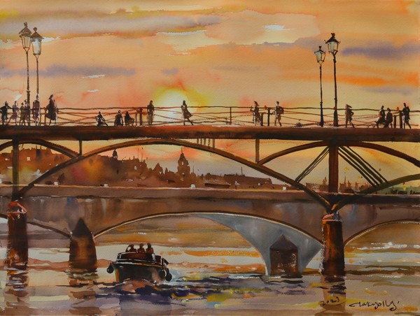 Croisières avec les Bateaux Mouche Paris 바또 무슈 유람선-파리, 175.5 x 56 cm, water~