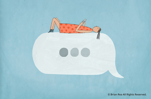 GHOSTING 안읽씹 Pancil and ink on paper with digital finish 2019 ⓒ Brian Rea