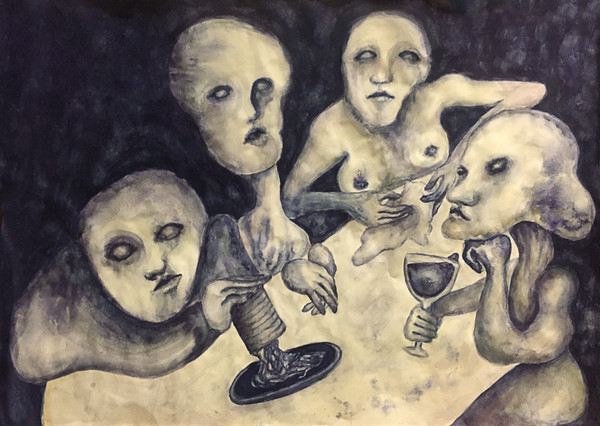 유기주, 여덟 번째 날, 2020, 종이에 수채, 78.5×108.5cm