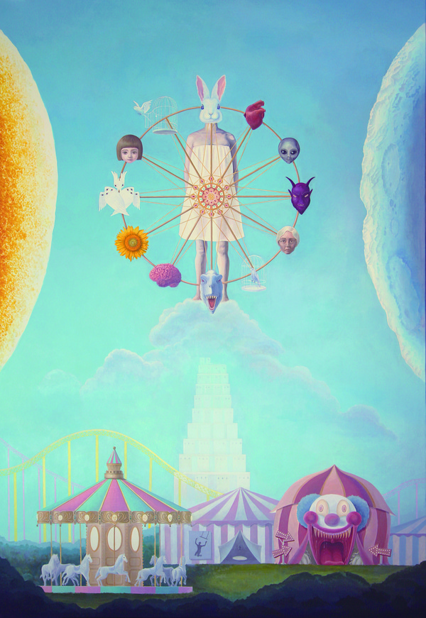 박신엽, 사바세계 Saha, 2023, 캔버스에 아크릴 과슈, 116.8×80.3cm