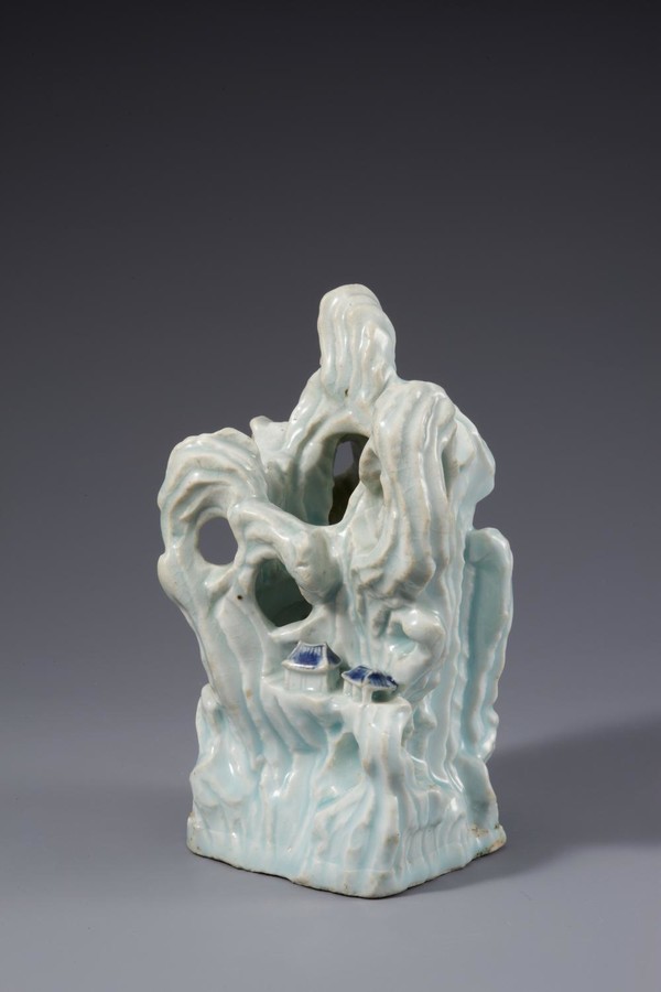 백자 청화 산모양 붓걸이