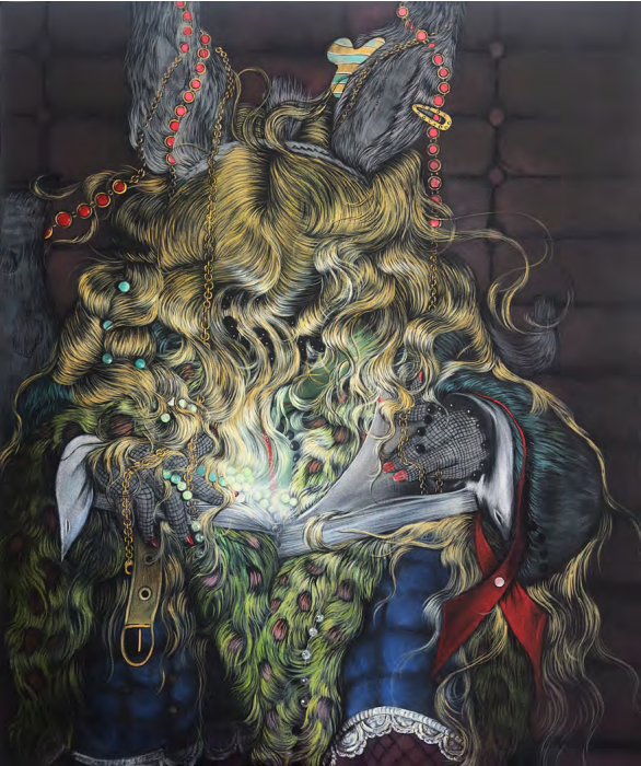 As Long As They Have Beautiful Clothes 2024 acrylic and airbrush on canvas 122 x 102 x 2.5 cm 48 x 40 x 1 in ⓒ Bea Scaccia