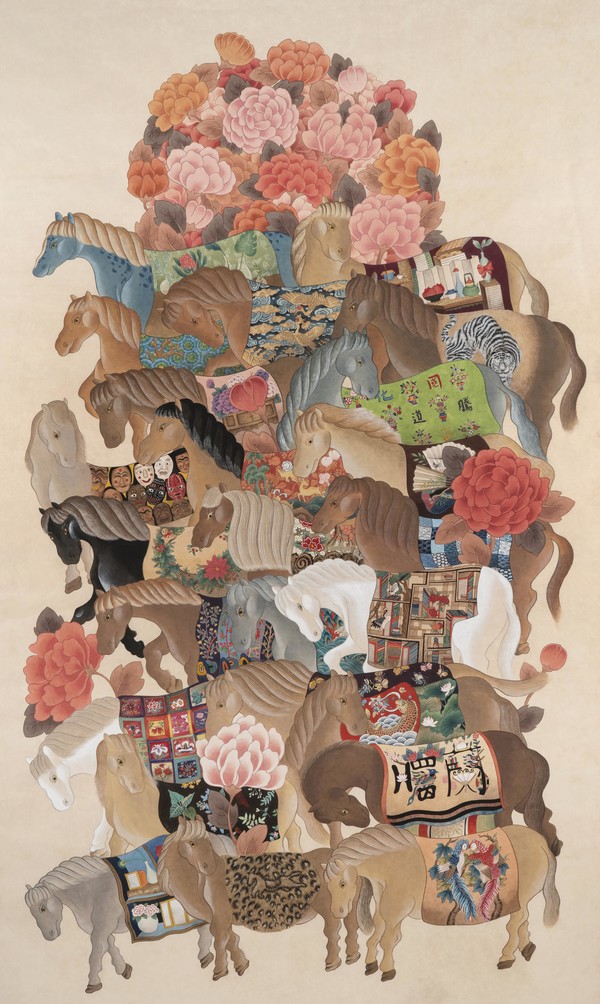 박은주 [꽃피우리라] 186x115 지본채색 2021