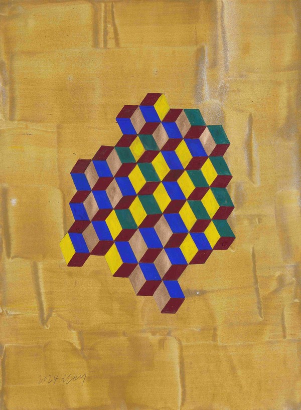 오원배, 무제 Untitled, 2024, 종이에 안료, Pigment on paper, 64.5x48cm