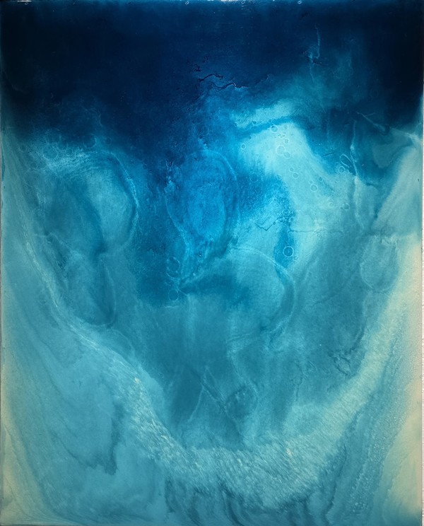 전아현, Vallen in I, 2017, 판넬에 레진과 안료, 90.9 x 72.7cm