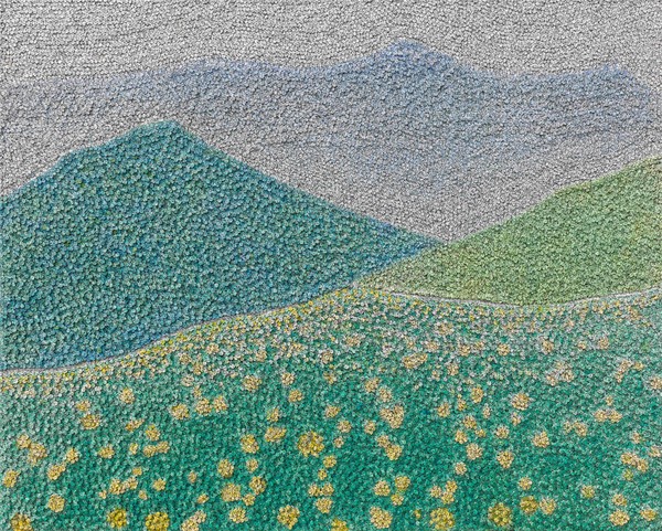 허회태 내가 찾은 꽃길 4, 161x130cm 한지 및 혼합재료 2022