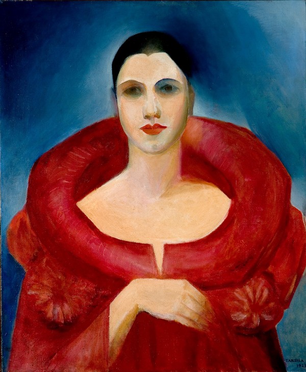 붉은 망토를 입은 자화상 Auto-retrato (Manteau rouge), 1923 © Museu Nacional de Belas Artes/Ibram, Rio de Janeiro / photo Jaime Acioli © Tarsila do Amaral Licenciamento e Empreendimentos S.A