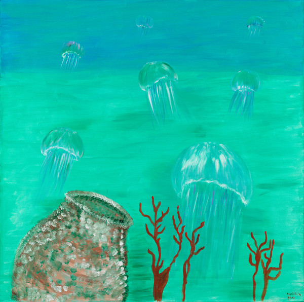 Angeliki Angelidis, Medusa Amulet, 2024, Acrylic on canvas, 150×150㎝