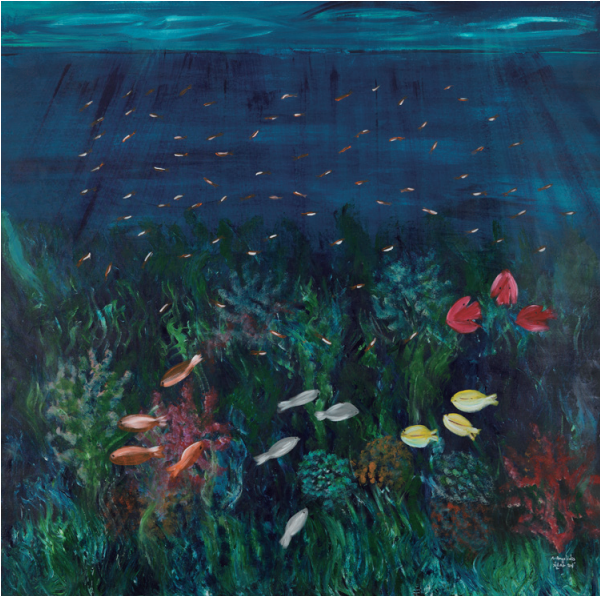 ⓒAngeliki Angelidis, photo: Katoufas Brothers, Blue Pearl2024Acrylic on canvas170×170㎝Courtesy of the artist