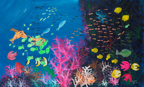 ⓒAngeliki Angelidis, Coral love, 2024, Acrylic on canvas, 120×200㎝