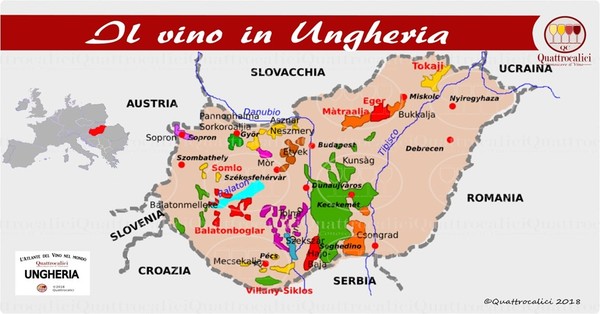 Eger wine region marked in red in northern Hungary. Credits: www.quattrocalici.it