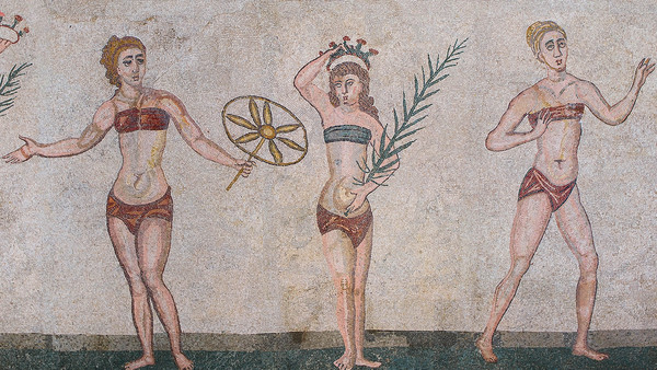 Palestriti o Fanciulle in bikiniVilla Romana del Casale, Piazza Armerina, Italia© Parco archeologico di Morgantina e Villa romana del Casale di Piazza Armerina