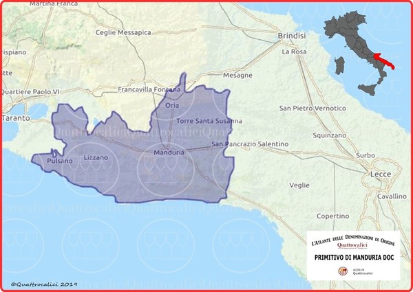 Primitivo di Manduria wine area. Credits: www.quattrocalici.it