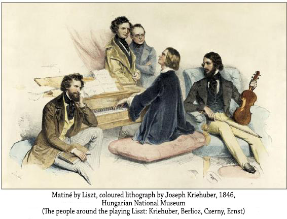 Matiné by Liszt (Hungarian National Museum) – The people surrounding Liszt: Josef Kriehuber, Hector Berlioz, Carl Czerny, Heinrich Wilhelm Ernst