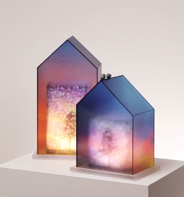 최은정, HOPE, 2022, UV print on PUR, acrylic resin and LED, 14.5x19.5x27(h)cm, 14.5x19.5x35.5(h)cm