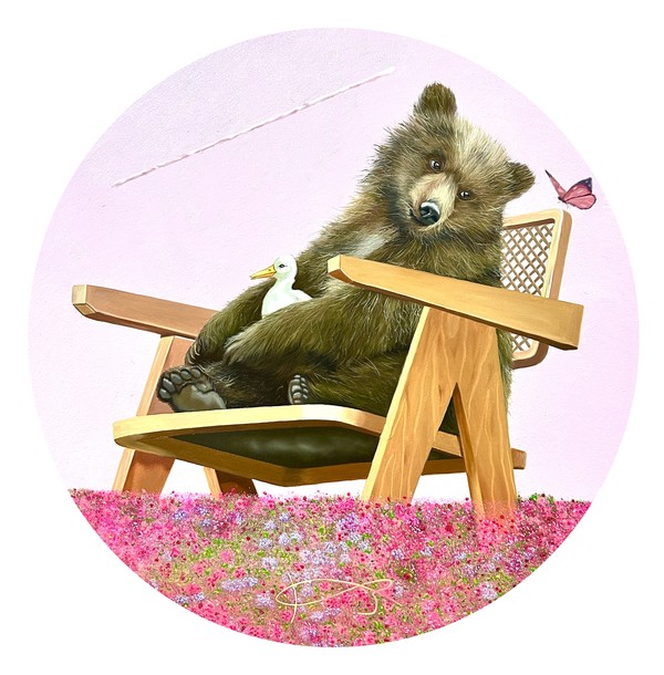 남지형, Symbiosis, 2024, 캔버스에 유채,  ø50cm