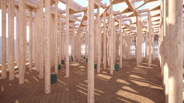Uzbekistan Pavilion at Expo 2025 Osaka, Garden of Knowledge level. Render by ATELIER BRÜCKNER. Courtesy of ACDF.