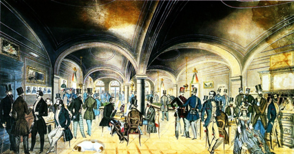 Pilvax Café in the 19th century by József Preiszler