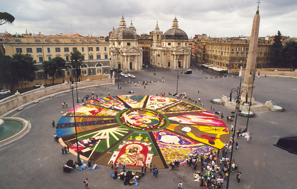 Infiorata at Piazza del Popolo, Rome for the Jubilee (2000)