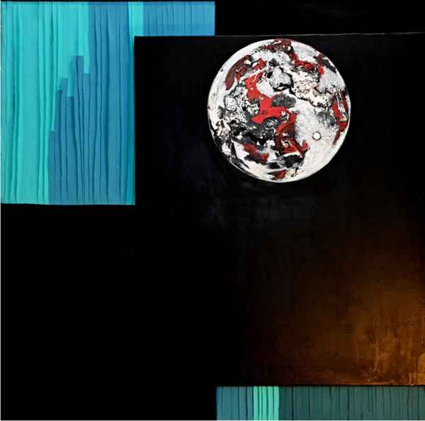 Acrylic and fabrics on canvas 80x80 2024