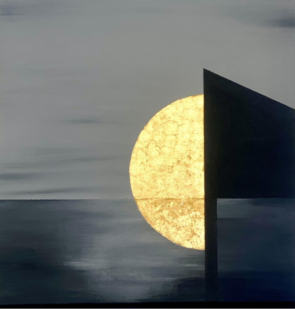 Acrylic and gold leaf on canvas 60x60 2024