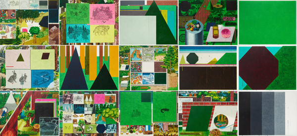 전현선, 나란히 걷는 낮과 밤, 2017~18, 캔버스에 수채 물감, 112×145.5cm(15)