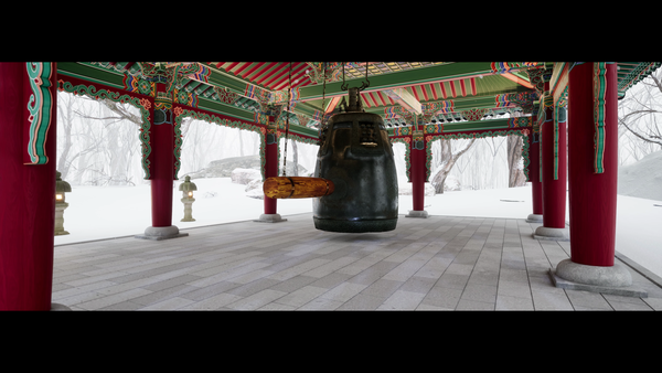 [사비나미술관] 생태의 집-한옥, 노치욱, 〈천년의 울림, 상원사 동종〉, 2025,  비디오, 4K, Sound, Color, 7’0~