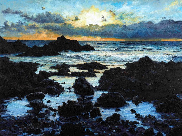 김남표, Instant Landscape-Aewol sea#10, 2023, Oil on canvas, 193.9x259.1cm
