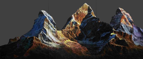 김남표, Himalaya#3, 2024, Oil on canvas, 162.2x390.3cm