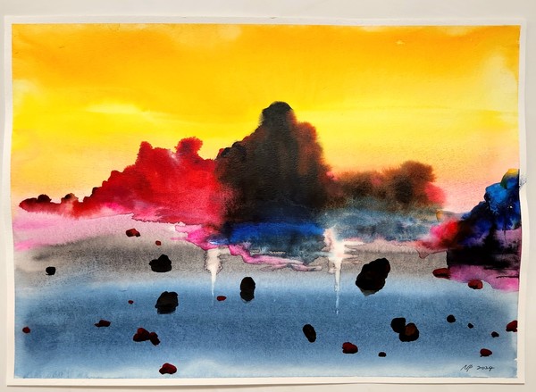 김남표, Aewol Sea Drawing#3, 2024, Water color on paper,  29x42cm