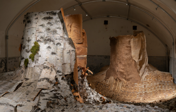 Ana Teresa Barboza: Interwoven Stories, 2025, detail. Helsinki Biennial 8.6.–21.9.2025, Vallisaari Island. Photo: HAM / Helsinki Biennial / Sonja Hyytiäinen