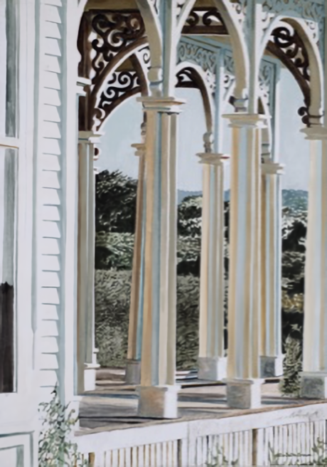 Westfield Porch Columns, 1979, 50.80 x 71.12cm, Oil on Canvas ⓒAlice Dalton Brown, THEO, CCOC, 2025