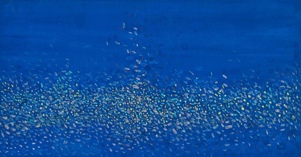 박숙현  쉼, 2023-2024 한지,피그먼트,돌가루 74x54cm