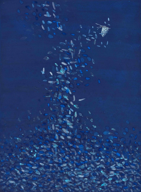 박숙현  쉼, 2023-2024 한지,피그먼트,돌가루 74X54cm