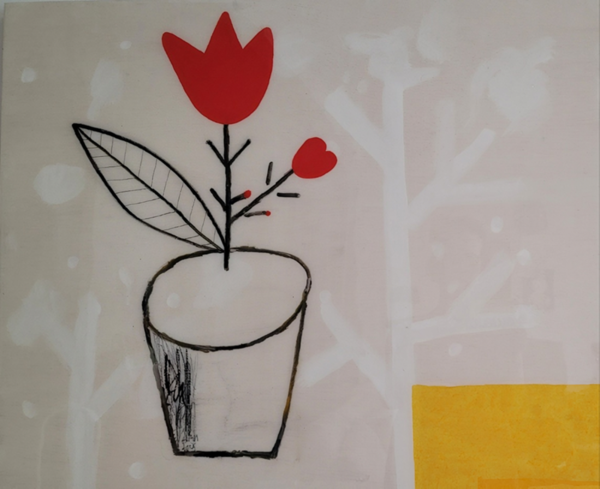 ⓒ한혜선, 나무 그리고 꽃 73x61cm 혼합재료 2025